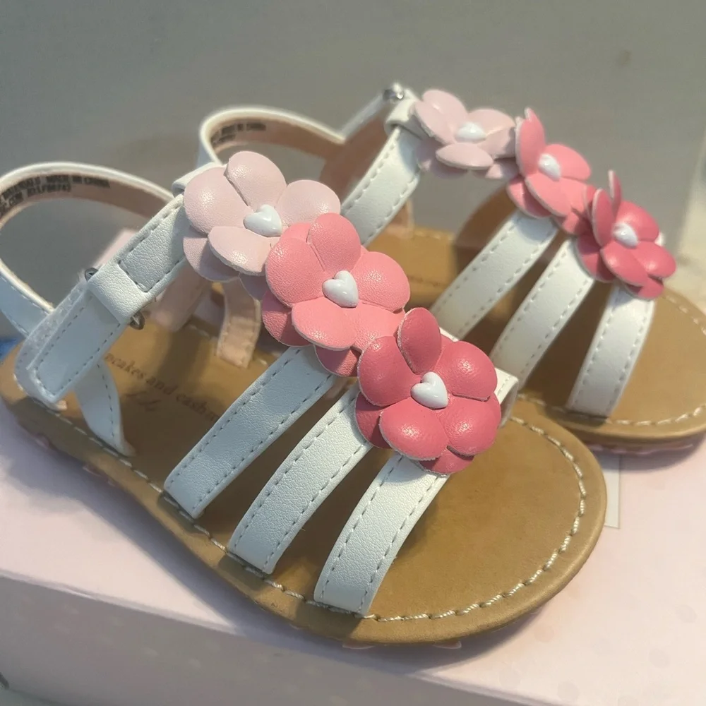 NWT Cupcakes and Cashmere Baby Girl Pink Floral Sandals